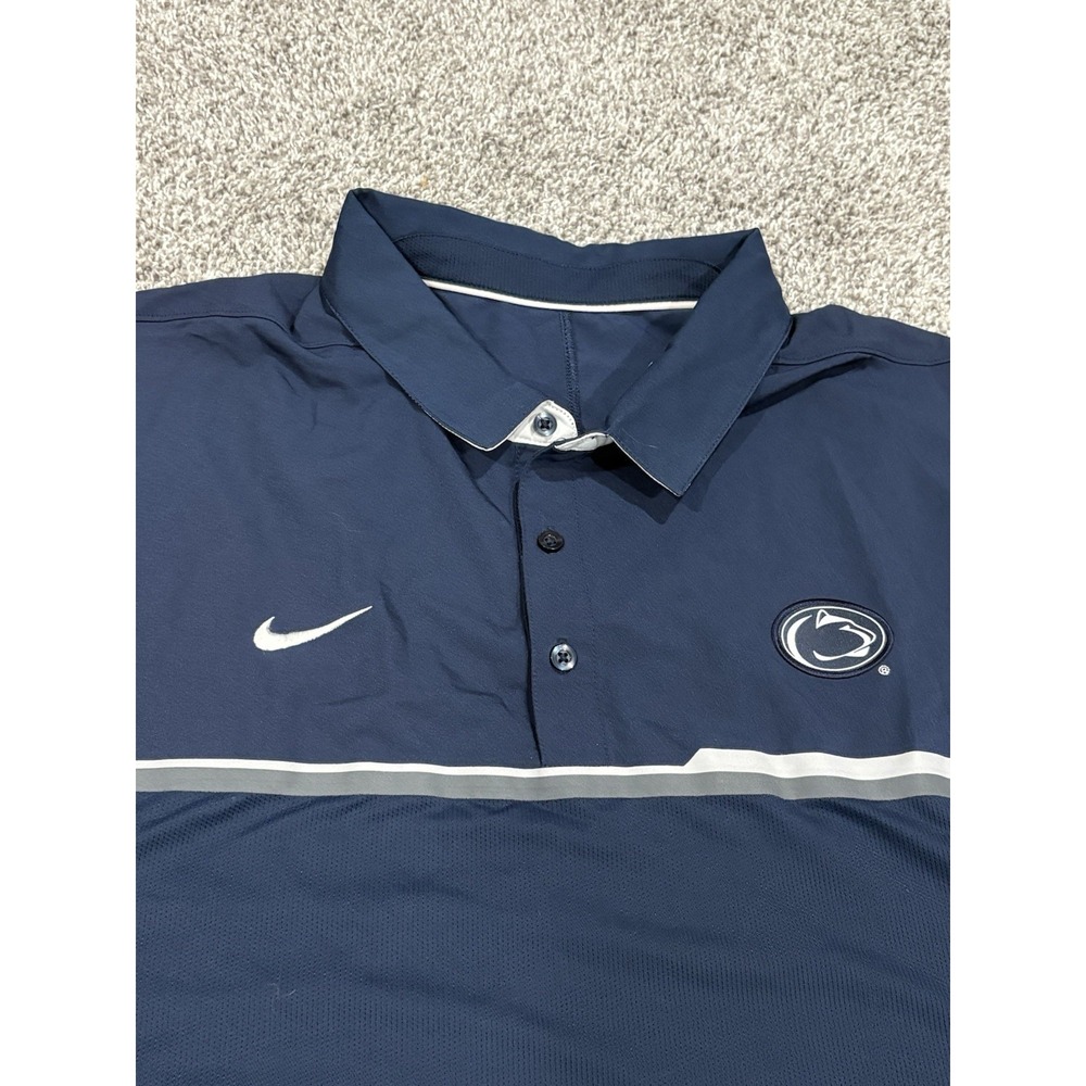 Nike Penn State Nittany Lions Dri-FIT Polo Shirt Mens 3XL Navy Blue Short Sleeve